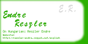 endre reszler business card